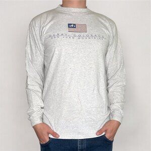 Vintage 80s San Juan Mountains Colorado USA Flag Travel Tourist Long Sleeve L